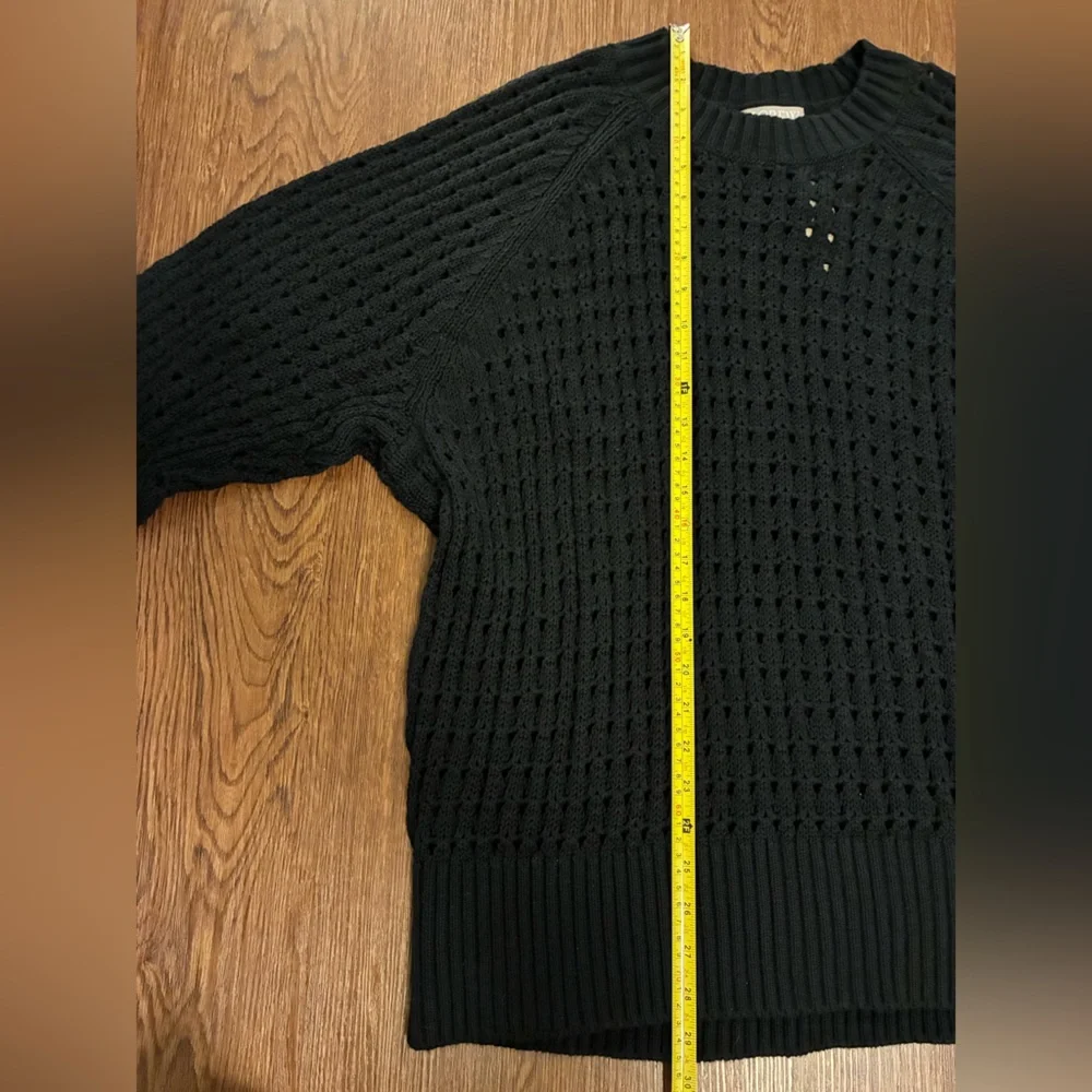 J. Crew NWT Black Pointelle Cotton Crewneck Sweater - Size 3X